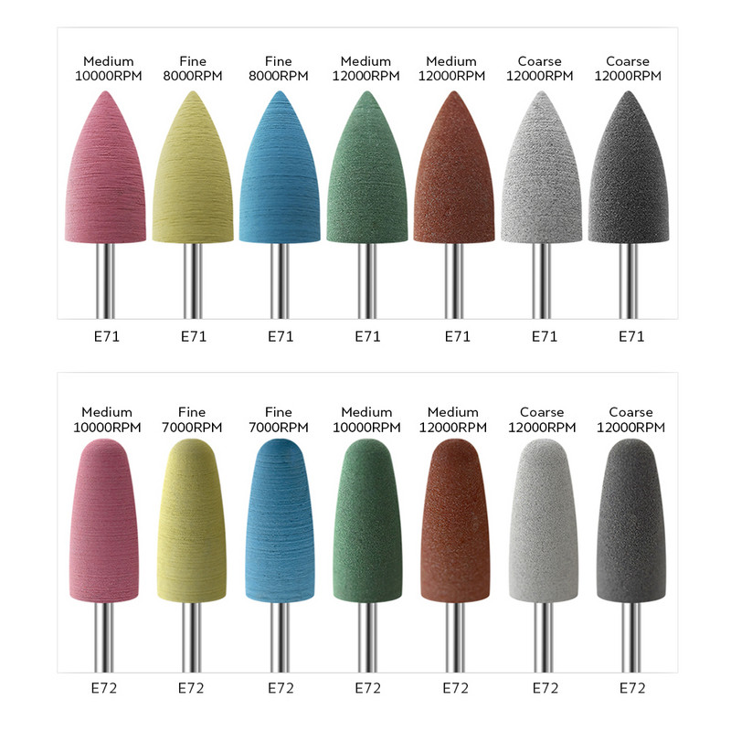 Gumijas nagu urbjmašīnas frēzes silikona pulēšanas bufera pulēšanas mašīnas dzirnaviņas kutikulas elektriskās nagu vīles pedikīrs manikīrs