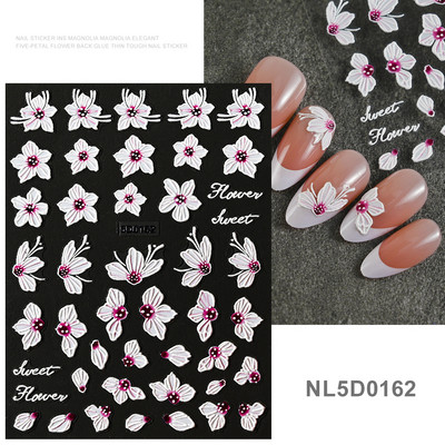 1gab 5D reljefi ziedu nagu uzlīmes Lācis Trusis Ģeometriskās līnijas Ziedu slīdņi Pašlīmējošās tulpes Margrietiņas nagu uzlīmes Aptinumi