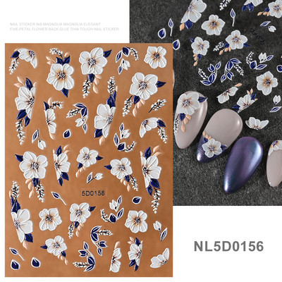 1gab 5D reljefi ziedu nagu uzlīmes Lācis Trusis Ģeometriskās līnijas Ziedu slīdņi Pašlīmējošās tulpes Margrietiņas nagu uzlīmes Aptinumi