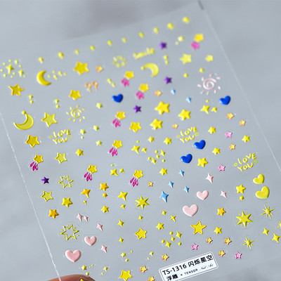 Kineski plavo-bijeli žad Izuzetan cvjetni ventilator Keramičke naljepnice za nokte Visokokvalitetni dizajn Ljepljive naljepnice Ukrasi za nokte