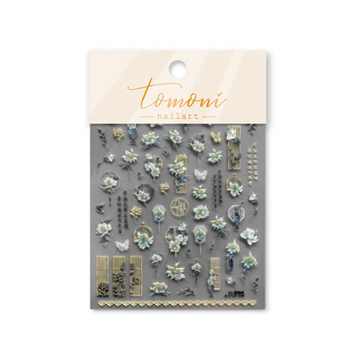 Kineski plavo-bijeli žad Izuzetan cvjetni ventilator Keramičke naljepnice za nokte Visokokvalitetni dizajn Ljepljive naljepnice Ukrasi za nokte