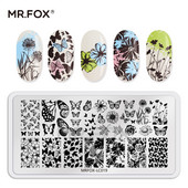 Bear Butterfly Summer Nagu zīmogošana Mežģīņu raksts Nail Art Attēla veidne Manikīra trafareta rīks 6,5*12,5cm