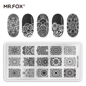 Bear Butterfly Summer Nail Stamping Lace Pattern Nail Art Image Template Manicure Stencil Tool 6,5*12,5cm