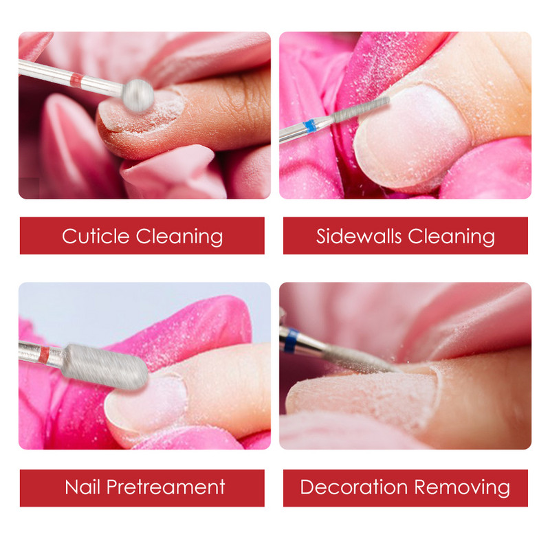 Dmoley 10gb dimanta frēzes nagu urbjmašīnu komplekts manikīra piederumu pedikīram elektrisko mašīnu nagu uzgaļu urbšanas instrumenti