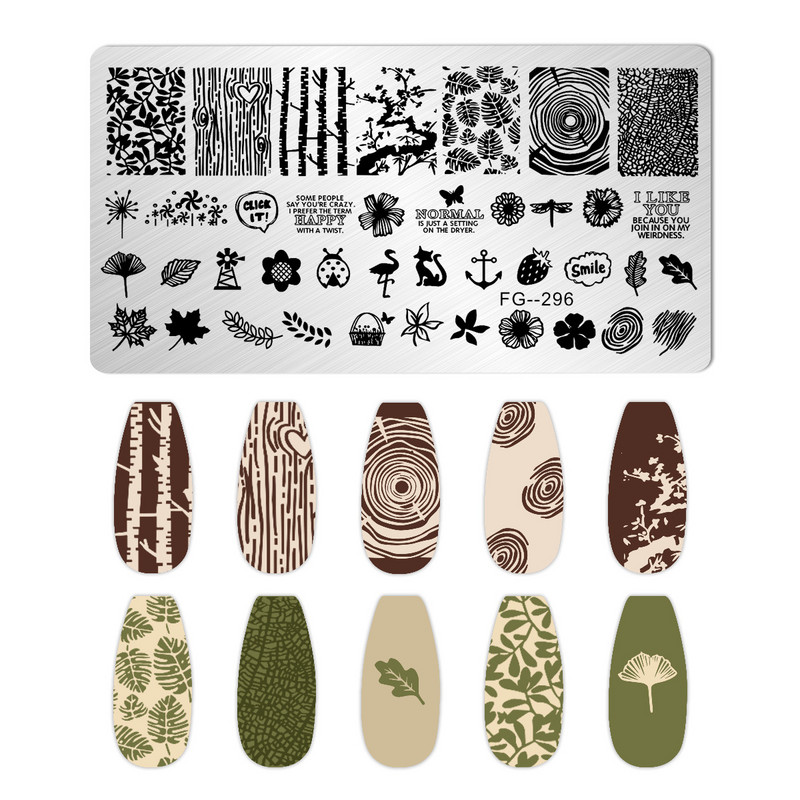 Nagu mākslas štancēšanas plāksnes raksts DIY karikatūra anime mežģīņu tauriņš manikīra attēla veidņu festivāls Nagi trafareti rīki FG-297