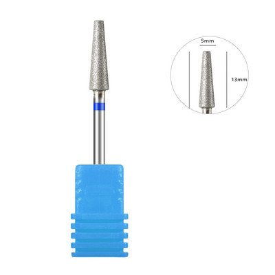 Elektriskie manikīra urbji Konusveida dimanta naglu urbis Rotācijas frēzēšanas uzgaļi kutikulas noņemšanai Instrumenti Piederumi