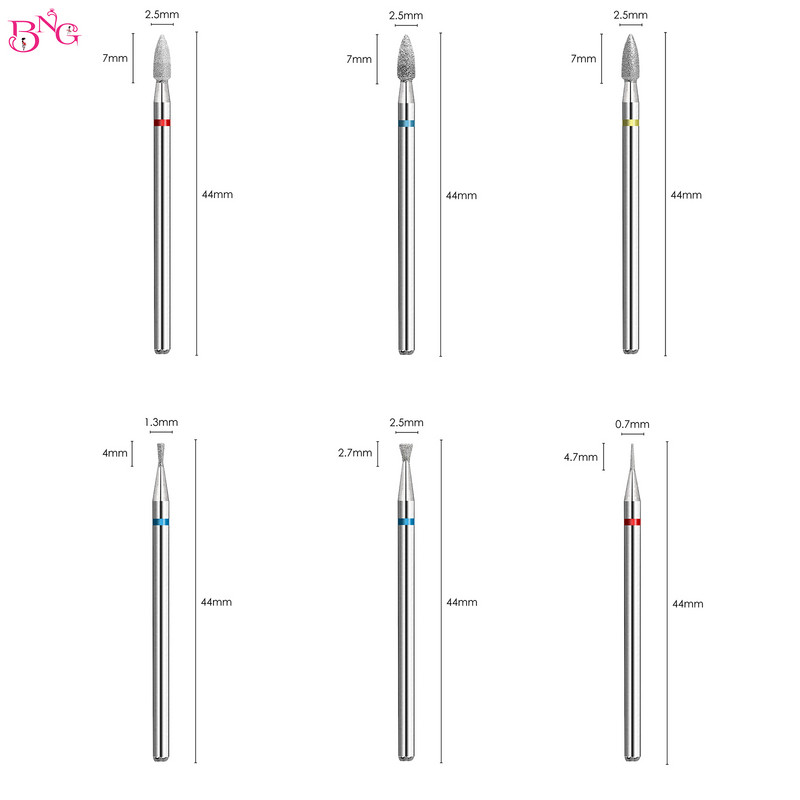 Elektriskie manikīra urbji Konusveida dimanta naglu urbis Rotācijas frēzēšanas uzgaļi kutikulas noņemšanai Instrumenti Piederumi