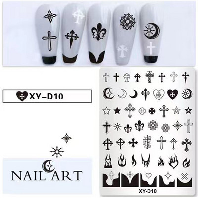 Franču nagu mākslas štancēšanas plāksne ģeometrija, viļņu līnijas zīmēšanas veidnes nagu mākslas štancēšanas plāksnes smaids nagu šarmu veidnes trafareti rīki