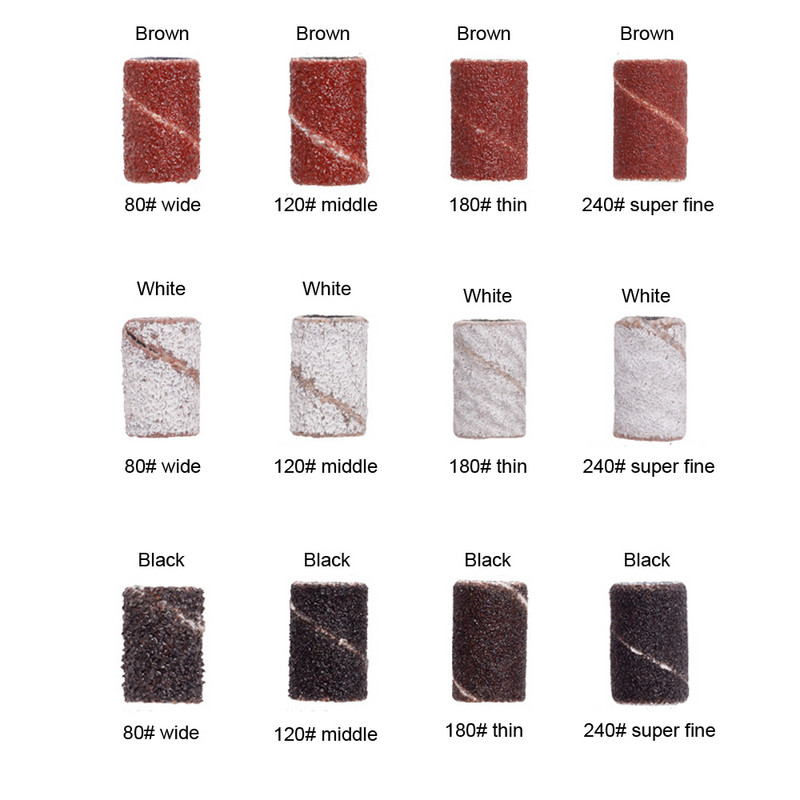 80#120#180# Alati za nokte Trake za brušenje Manikura Pedikura Električna bušilica Trake za brušenje Odstranjivač laka Brusilica Svrdla 100kom/Kutija#