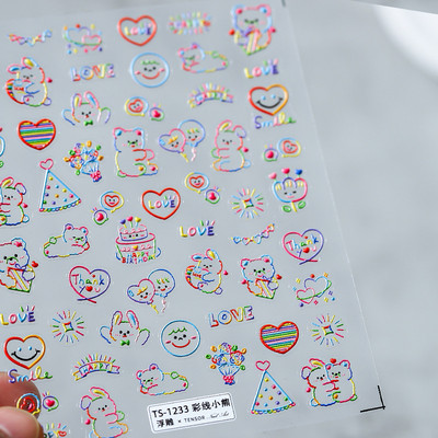 Shining Shell lāzera rozā pūķa uguņošana nagu uzlīmes 3D nagu mākslas dizaina apdares uzlīmes DIY manikīrs jaunākais dizains