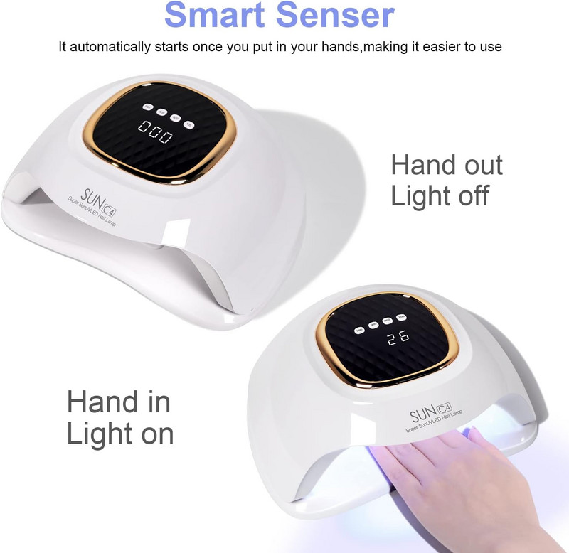 UV LED lampa za nokte 288 W za profesionalne lampe za sušenje noktiju za kućni salon Led sušilica za nokte za gel lak s automatskim senzorom