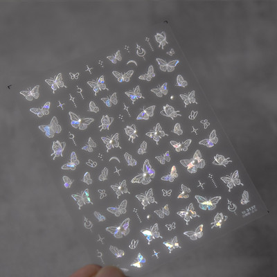 Dream Crystal Diamond Butterfly Nail Art kleebis 5D Kvaliteetne kleepuv küünte kaunistus küünte kunsti kleebis