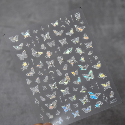 Dream Crystal Diamond Butterfly nagu mākslas uzlīme 5D augstas kvalitātes līmējošā nagu dekorācija nagu mākslas uzlīme