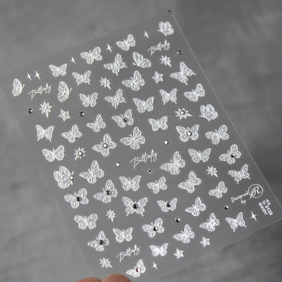 Dream Crystal Diamond Butterfly nagu mākslas uzlīme 5D augstas kvalitātes līmējošā nagu dekorācija nagu mākslas uzlīme
