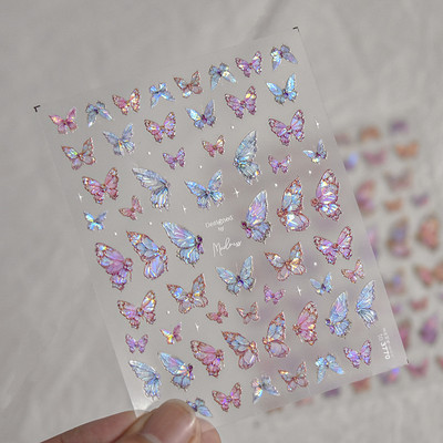 Dream Crystal Diamond Butterfly nagu mākslas uzlīme 5D augstas kvalitātes līmējošā nagu dekorācija nagu mākslas uzlīme