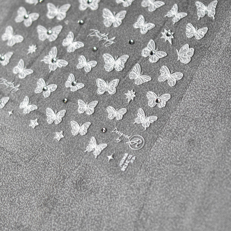 Dream Crystal Diamond Butterfly nagu mākslas uzlīme 5D augstas kvalitātes līmējošā nagu dekorācija nagu mākslas uzlīme