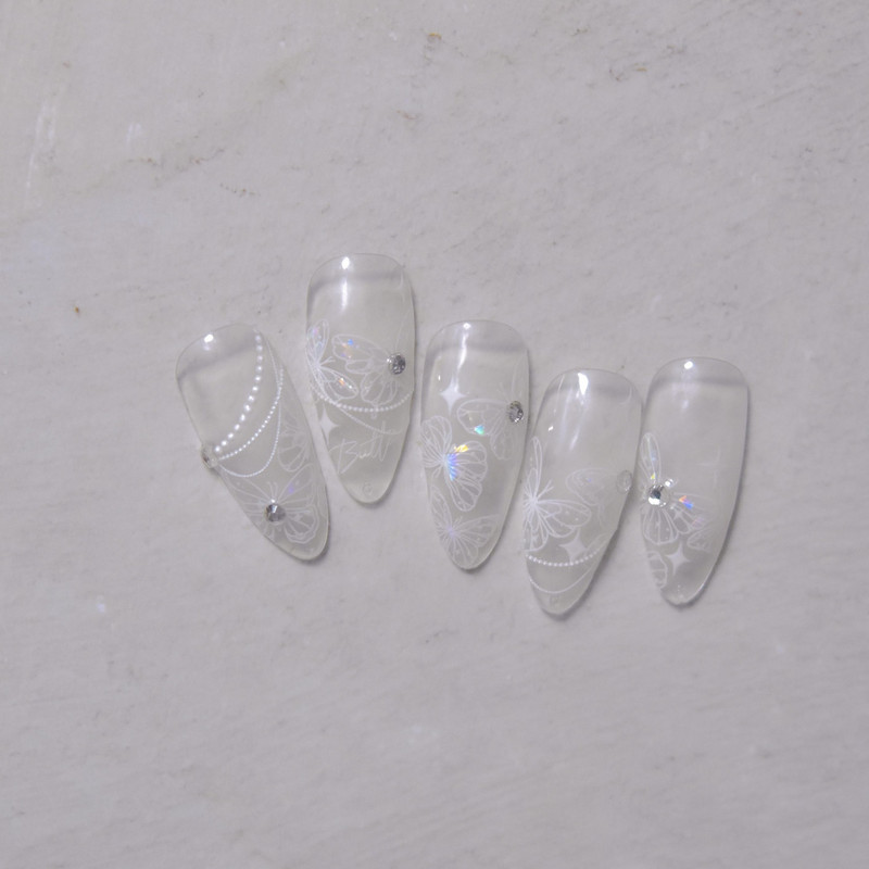 Dream Crystal Diamond Butterfly nagu mākslas uzlīme 5D augstas kvalitātes līmējošā nagu dekorācija nagu mākslas uzlīme