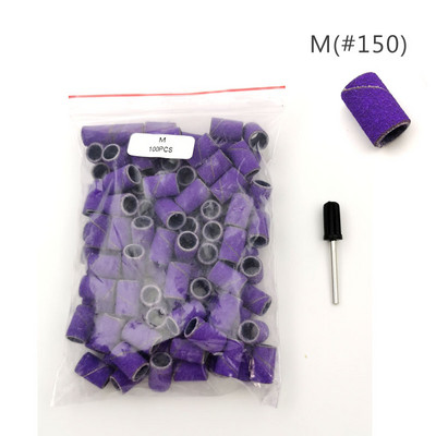 HYTOOS 100gab/maisiņš purpursarkanas slīpēšanas lentes bez gumijas serdeņa nagu urbjmašīnas piederumi želejas noņemšanai nagu kopšanas pulēšanas rīks