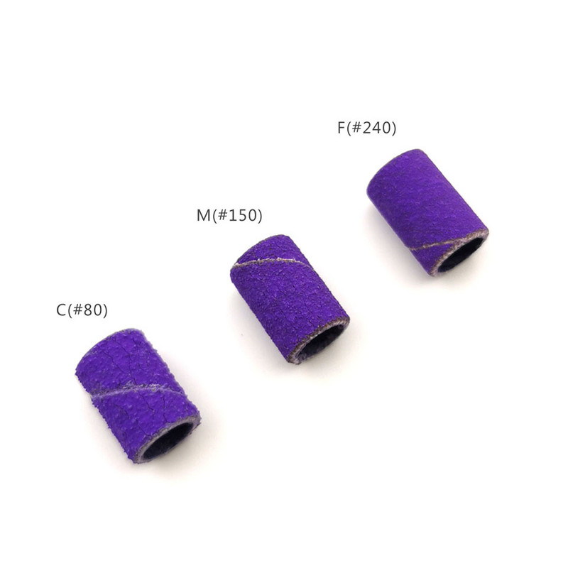 HYTOOS 100gab/maisiņš purpursarkanas slīpēšanas lentes bez gumijas serdeņa nagu urbjmašīnas piederumi želejas noņemšanai nagu kopšanas pulēšanas rīks