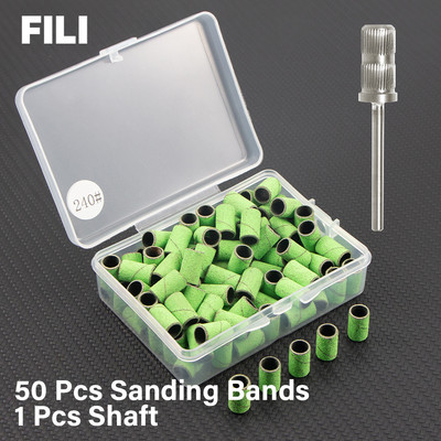 FILI 240# 180# 120# 80# Slīpēšanas lentes nagu urbjiem UV želeja Akrila noņemšanas līdzeklis Manikīra pedikīra pulēšanas uzgaļi Aksesuāri
