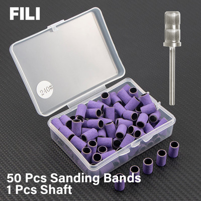 FILI 240# 180# 120# 80# Slīpēšanas lentes nagu urbjiem UV želeja Akrila noņemšanas līdzeklis Manikīra pedikīra pulēšanas uzgaļi Aksesuāri