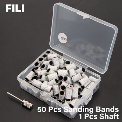 FILI 240# 180# 120# 80# Slīpēšanas lentes nagu urbjiem UV želeja Akrila noņemšanas līdzeklis Manikīra pedikīra pulēšanas uzgaļi Aksesuāri