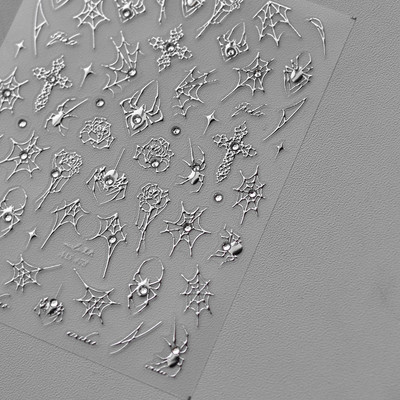 1 lapa, melnbalts, dzirkstošs apvalks, gaišs zirnekļa tīkls, roze, nagu uzlīmes, nagu uzlīmes, dizains, DIY, modes nagu mākslas rotājumu uzlīmes