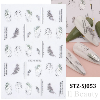 3D melnas čūskas nagu uzlīmes 2023. gada modes tauriņu pūķa dizaina tetovējuma slīdnis ziemas nagu ietīšanas dekorēšanas aksesuāri PPSTZ-X