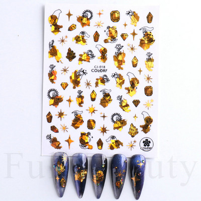 3D melnas čūskas nagu uzlīmes 2023. gada modes tauriņu pūķa dizaina tetovējuma slīdnis ziemas nagu ietīšanas dekorēšanas aksesuāri PPSTZ-X