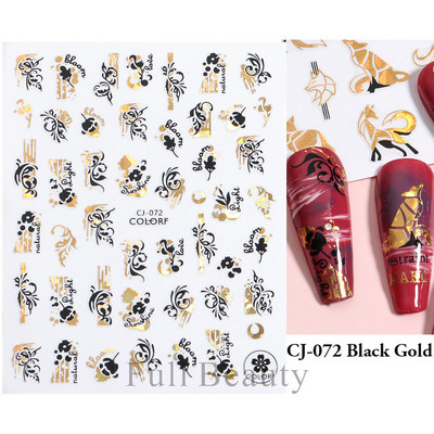 3D melnas čūskas nagu uzlīmes 2023. gada modes tauriņu pūķa dizaina tetovējuma slīdnis ziemas nagu ietīšanas dekorēšanas aksesuāri PPSTZ-X