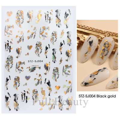 3D melnas čūskas nagu uzlīmes 2023. gada modes tauriņu pūķa dizaina tetovējuma slīdnis ziemas nagu ietīšanas dekorēšanas aksesuāri PPSTZ-X