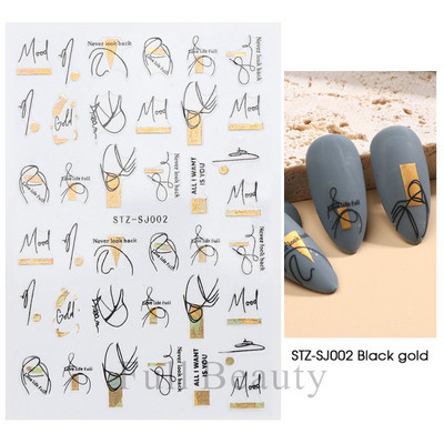 3D melnas čūskas nagu uzlīmes 2023. gada modes tauriņu pūķa dizaina tetovējuma slīdnis ziemas nagu ietīšanas dekorēšanas aksesuāri PPSTZ-X