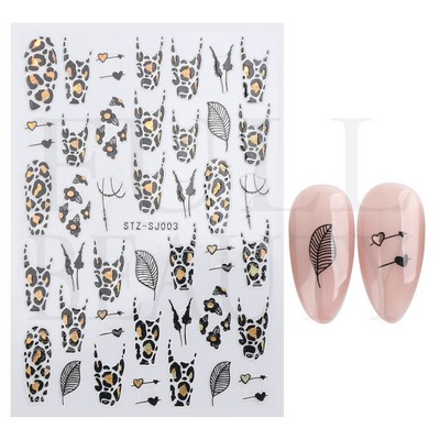 3D melnas čūskas nagu uzlīmes 2023. gada modes tauriņu pūķa dizaina tetovējuma slīdnis ziemas nagu ietīšanas dekorēšanas aksesuāri PPSTZ-X