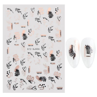 3D melnas čūskas nagu uzlīmes 2023. gada modes tauriņu pūķa dizaina tetovējuma slīdnis ziemas nagu ietīšanas dekorēšanas aksesuāri PPSTZ-X