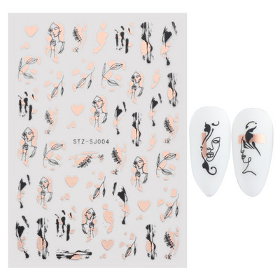 3D melnas čūskas nagu uzlīmes 2023. gada modes tauriņu pūķa dizaina tetovējuma slīdnis ziemas nagu ietīšanas dekorēšanas aksesuāri PPSTZ-X