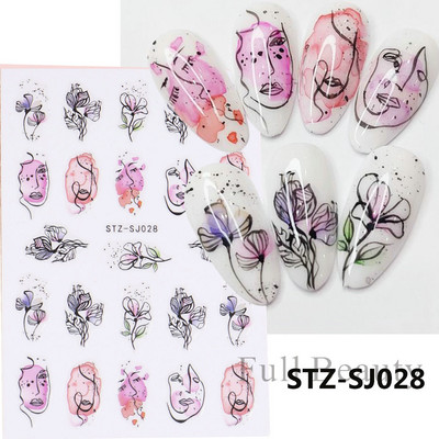 3D melnas čūskas nagu uzlīmes 2023. gada modes tauriņu pūķa dizaina tetovējuma slīdnis ziemas nagu ietīšanas dekorēšanas aksesuāri PPSTZ-X