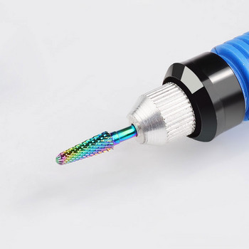 Σετ τρυπάνια νυχιών Rainbow Tungsten Steel Cutter for Manicure Remoting Gel Varnish Burr Nail Drill Bits