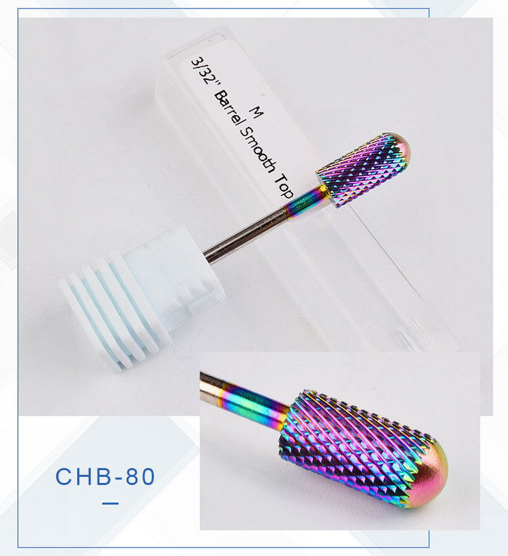 Varavīksnes volframa tērauda frēzes manikīra noņemšanai, želejas lakas noņemšanai nagu urbjmašīnu komplekts