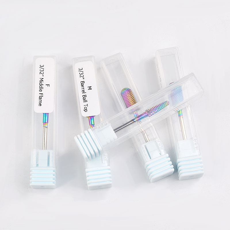 Varavīksnes volframa tērauda frēzes manikīra noņemšanai, želejas lakas noņemšanai nagu urbjmašīnu komplekts