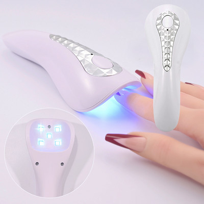 Mini UV LED nagu lampa, uzlādējama UV gaisma nagu pārnēsājamam nagu Rhinestone līmes gēla Led lampa ar zibspuldzi cietējošu gēla nagu žāvētāju