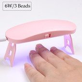 6 W nagu žāvēšanas lampa Mini portatīvā mājas UV LED lampa ar USB kabeli Gēla nagu lakas lakas cietēšanas žāvētājs manikīra mašīna BECA042