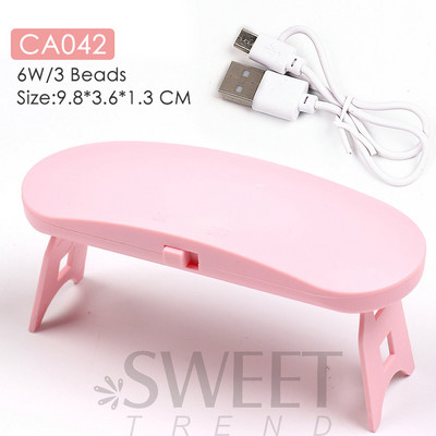 6 W nagu žāvēšanas lampa Mini portatīvā mājas UV LED lampa ar USB kabeli Gēla nagu lakas lakas cietēšanas žāvētājs manikīra mašīna BECA042