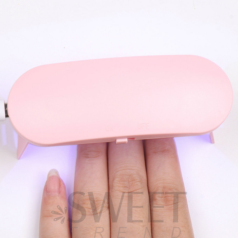 6 W nagu žāvēšanas lampa Mini portatīvā mājas UV LED lampa ar USB kabeli Gēla nagu lakas lakas cietēšanas žāvētājs manikīra mašīna BECA042