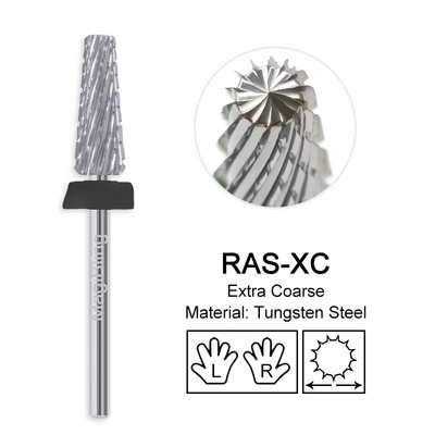 Hosszú keresztvágás 5 in 1 volfrám szög fúrószár keményfém kétirányú bal jobb forgású vágó manikűr polírozó szerszámok 3/32" 16 mm