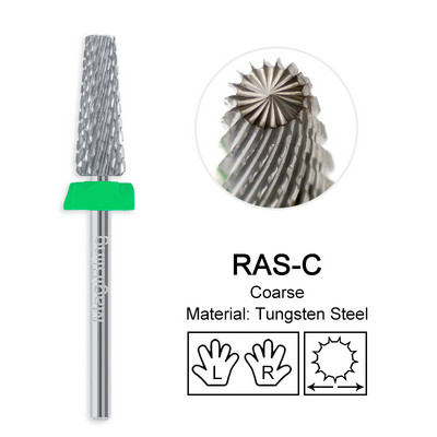 Hosszú keresztvágás 5 in 1 volfrám szög fúrószár keményfém kétirányú bal jobb forgású vágó manikűr polírozó szerszámok 3/32" 16 mm