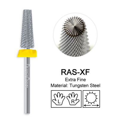 Hosszú keresztvágás 5 in 1 volfrám szög fúrószár keményfém kétirányú bal jobb forgású vágó manikűr polírozó szerszámok 3/32" 16 mm