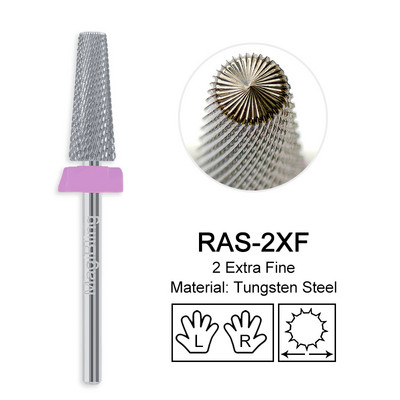 Hosszú keresztvágás 5 in 1 volfrám szög fúrószár keményfém kétirányú bal jobb forgású vágó manikűr polírozó szerszámok 3/32" 16 mm