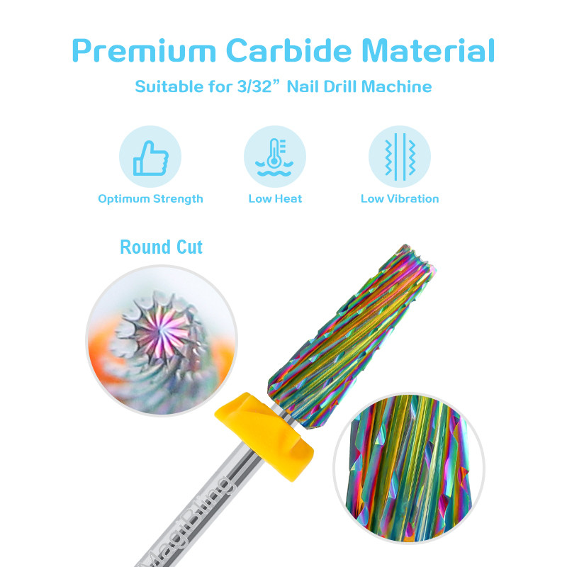 Hosszú keresztvágás 5 in 1 volfrám szög fúrószár keményfém kétirányú bal jobb forgású vágó manikűr polírozó szerszámok 3/32" 16 mm