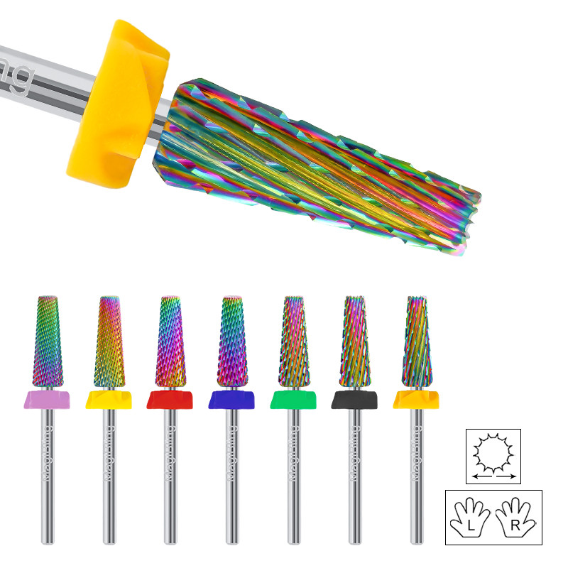 Hosszú keresztvágás 5 in 1 volfrám szög fúrószár keményfém kétirányú bal jobb forgású vágó manikűr polírozó szerszámok 3/32" 16 mm