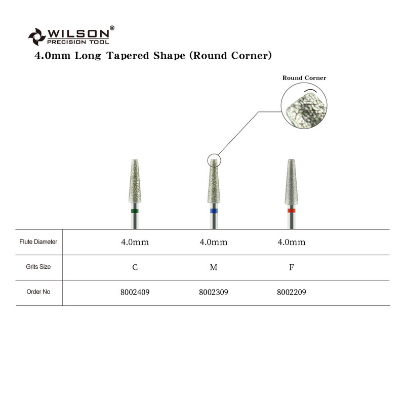 WILSON konusveida forma (apaļš stūris) dimanta uzgaļi / instrumenti / nagi / Uñas Accesorios Y Herramientas / nagu aksesuāri